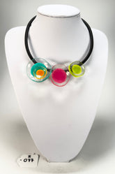 Zsiska - Flora "Prue Leith" Mix Colours 3 Bead Resin Necklace ( P070151MIXXQ03 )