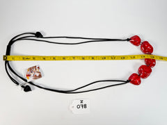 Zsiska - Gemma 5 Bead Red Resin Necklace ( 3450101REDDQ05 )