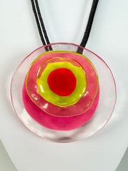 Zsiska - Flora "Prue Leith" Pink Single Bead Resin Necklace ( P070201DOK1Q00 )