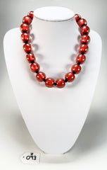 Zsiska - Colourful Beads 20 Bead Red Resin Necklace ( 40101319132Q20 )