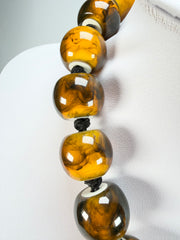 Zsiska - Colourful Beads 20 Bead Marble Tortoiseshell Resin Necklace ( 4010117MTORQ20 )