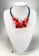 Zsiska - Baubles Red Mix 11 Bead Resin Necklace ( P230150BAU3Q11 )