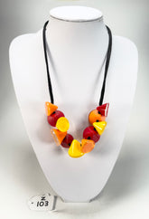 Zsiska - Joy 11 Bead Warm Colours Resin Necklace ( P150102JOY2Q11 )