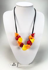 Zsiska - Joy 11 Bead Warm Colours Resin Necklace ( P150102JOY2Q11 )