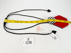 Zsiska - Checkmate "Prue Leith" Crimson Pendant Resin Necklace ( P220201REDDQ00 )