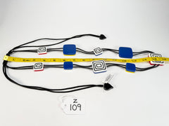 Zsiska - Vertigo Blue 9 Bead Reversible Resin Necklace ( 3440101BLUEQ09 )