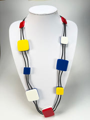Zsiska - Vertigo Blue 9 Bead Reversible Resin Necklace ( 3440101BLUEQ09 )