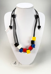 Zsiska - Cubist Mix Coloured Cube Resin Necklace ( 3420101CUB1Q11 )
