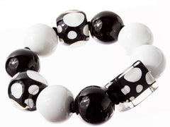 Zsiska - Itsy Bitsy Black & White Medium Resin Bracelet ( 9410301BLWHQ00M )