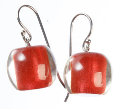 Zsiska - Colourful Beads Short Hook Red Resin Earrings ( 40105039132Q00 )