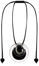 Zsiska - Flora "Prue Leith" Black & White Single Bead Resin Necklace ( P070201FLO1300 )