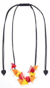 Zsiska - Joy 11 Bead Warm Colours Resin Necklace ( P150102JOY2Q11 )