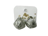 Jackie Brazil "Camille" Silver Flakes Abstract Resin Earrings ( E1053 )