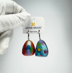 Jackie Brazil "Diamond" Kandinsky Flinstone on Hook Resin Earrings ( E0700 )