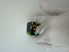 Jackie Brazil "Carre" Art Deco Square Top Resin Ring ( R3082 ) Size UK _ / USA _