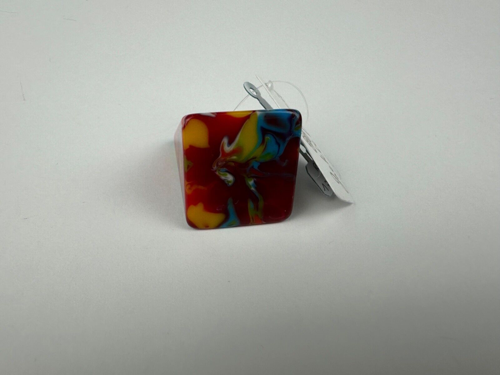 Jackie Brazil "Kandinsky" Large Square Resin Ring ( R1715 ) Size UK Q / USA 8