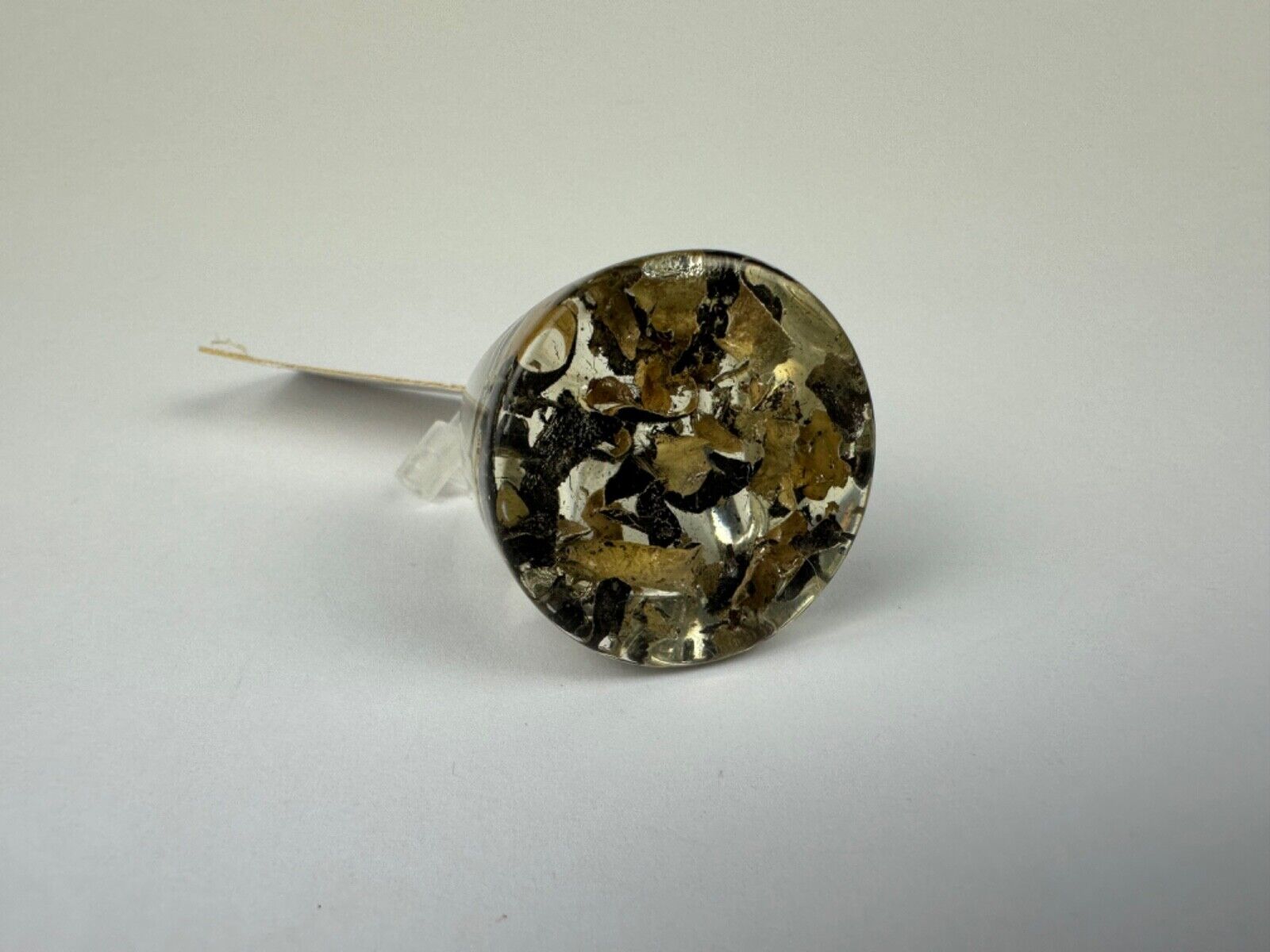 Jackie Brazil "Stomp" Large Round Seaweed Resin Ring ( R0360 ) Size UK O / US 7