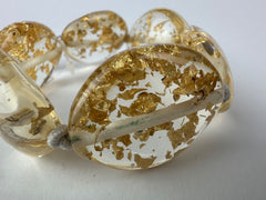 Jackie Brazil "Kathy" Gold Flakes Small Riverstones Bracelet ( B0800 )