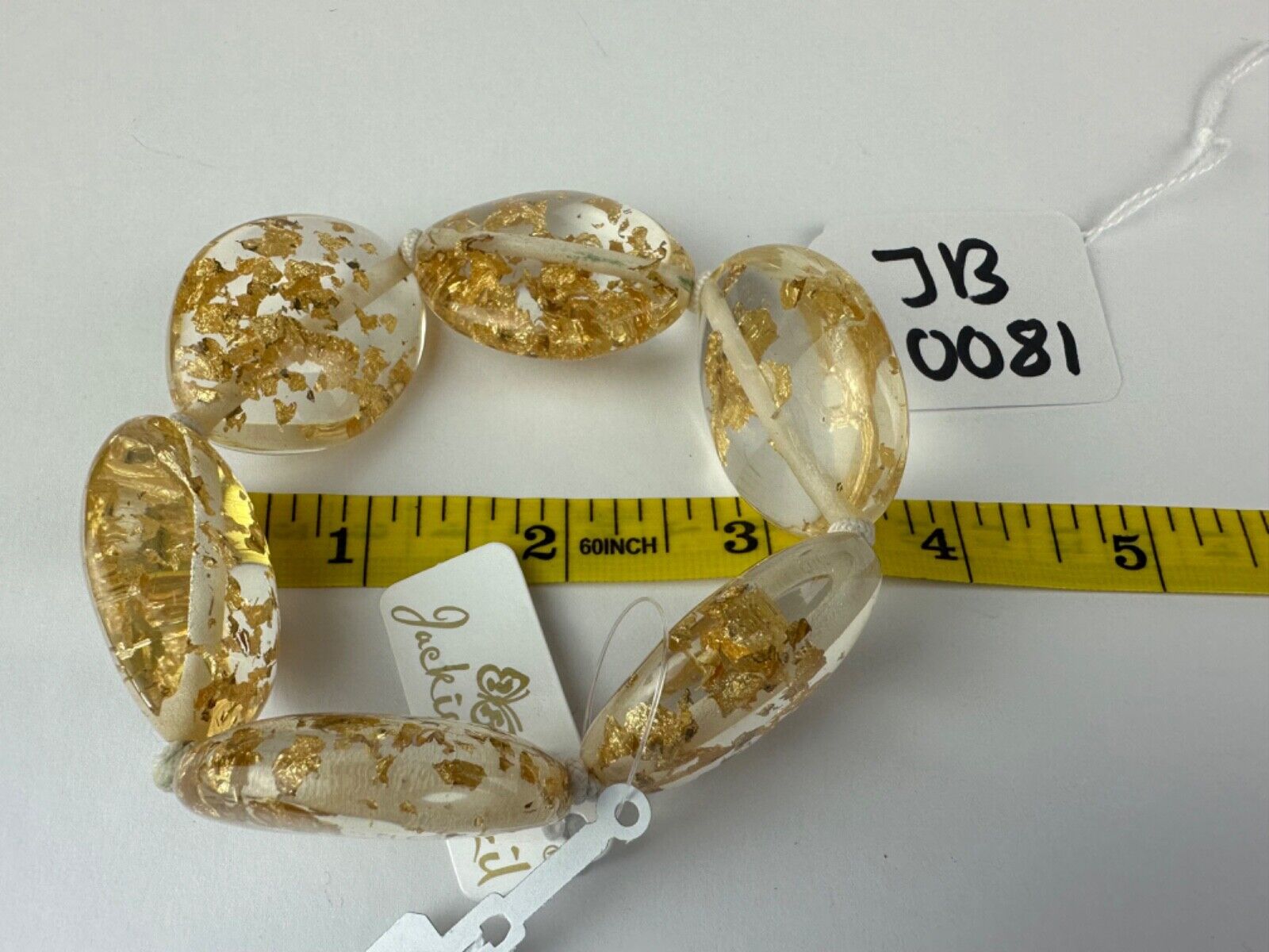 Jackie Brazil "Kathy" Gold Flakes Small Riverstones Bracelet ( B0800 )