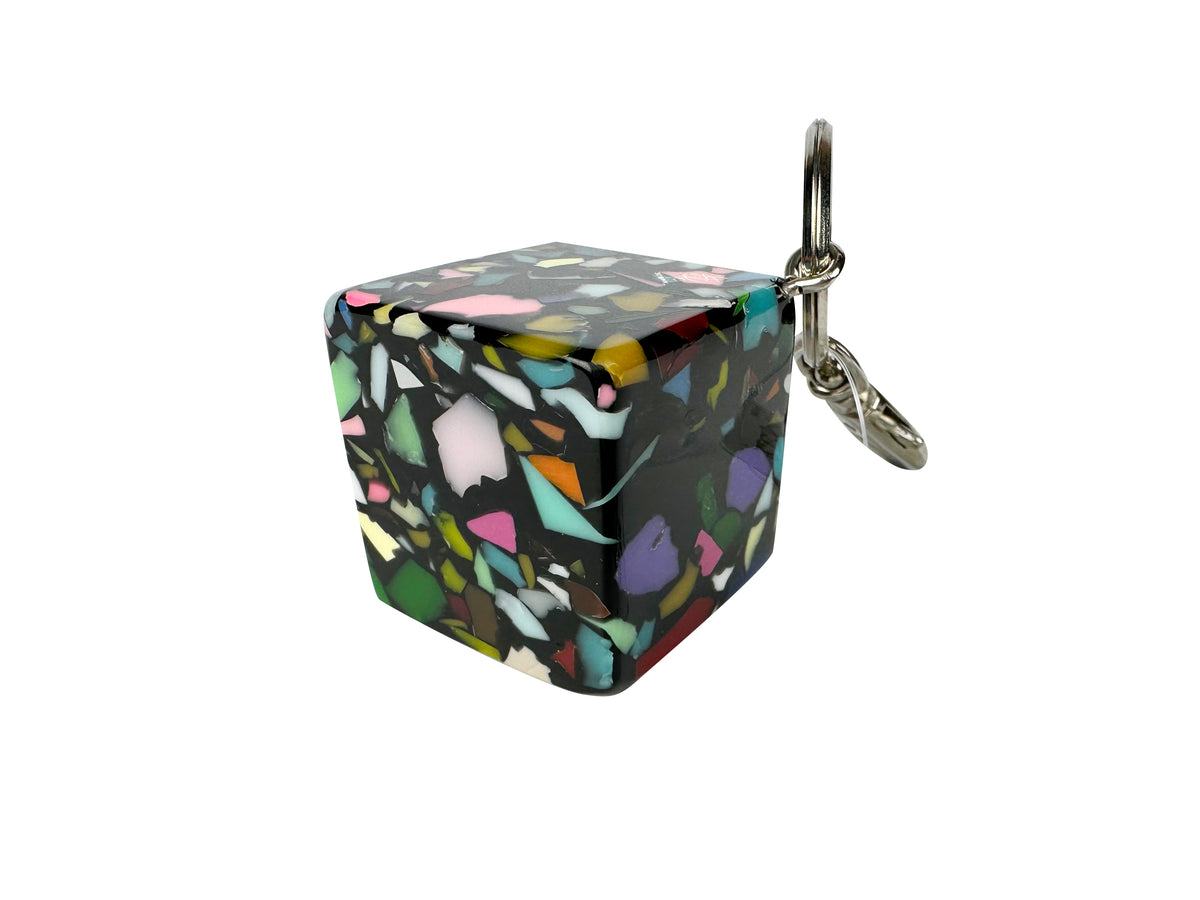 Jackie Brazil "Rubic" Art Deco Large Square Resin Keyring ( K3094 )