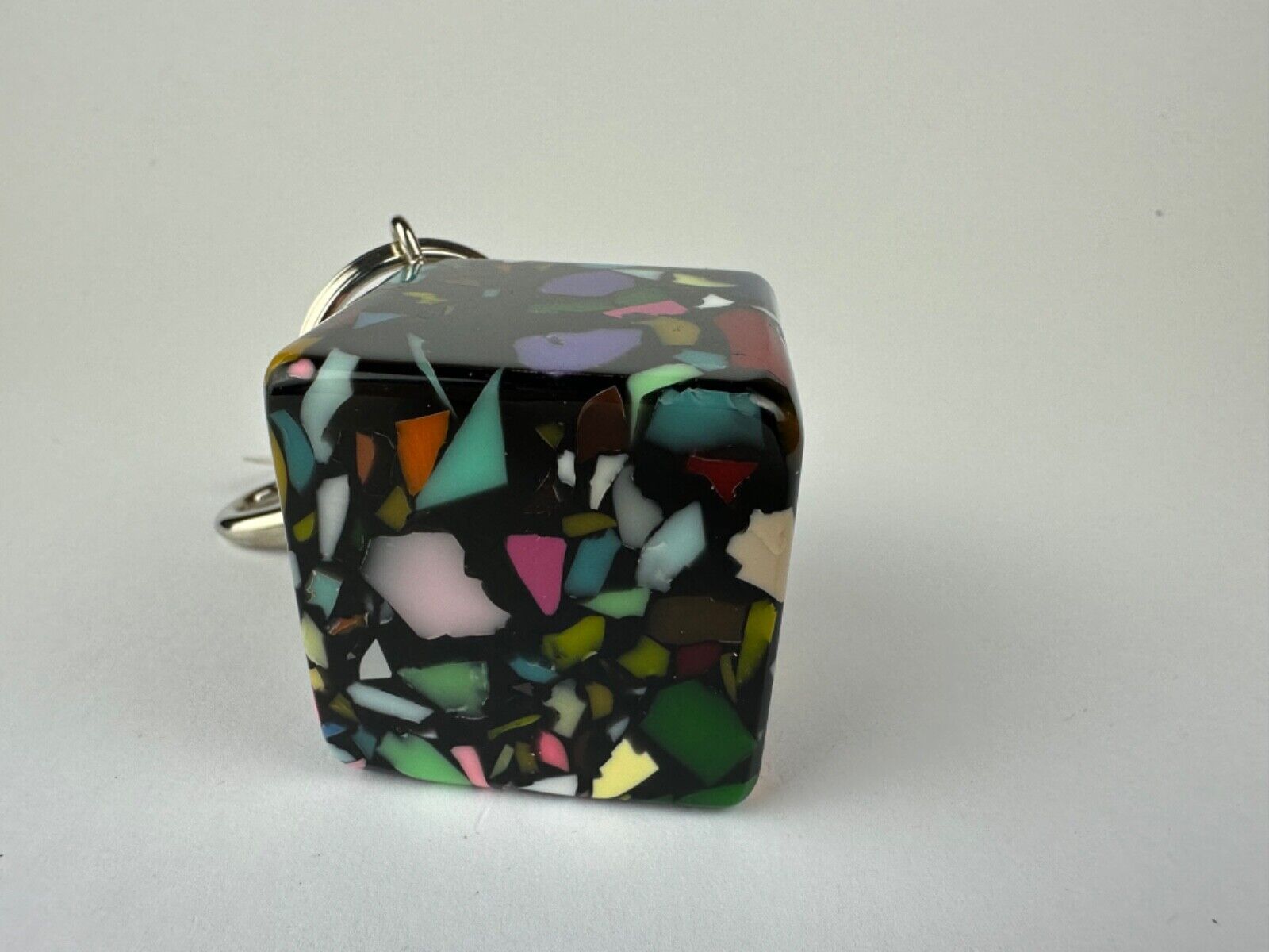 Jackie Brazil "Rubic" Art Deco Large Square Resin Keyring ( K3094 )