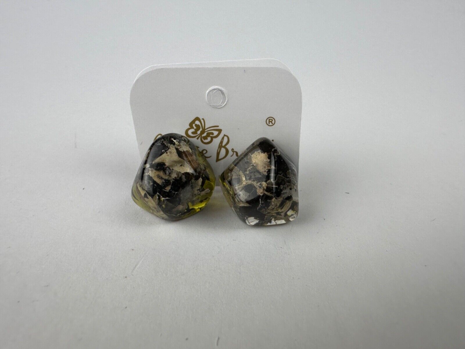 Jackie Brazil "Camille" Seaweed Abstract Resin Earrings ( E1053 )