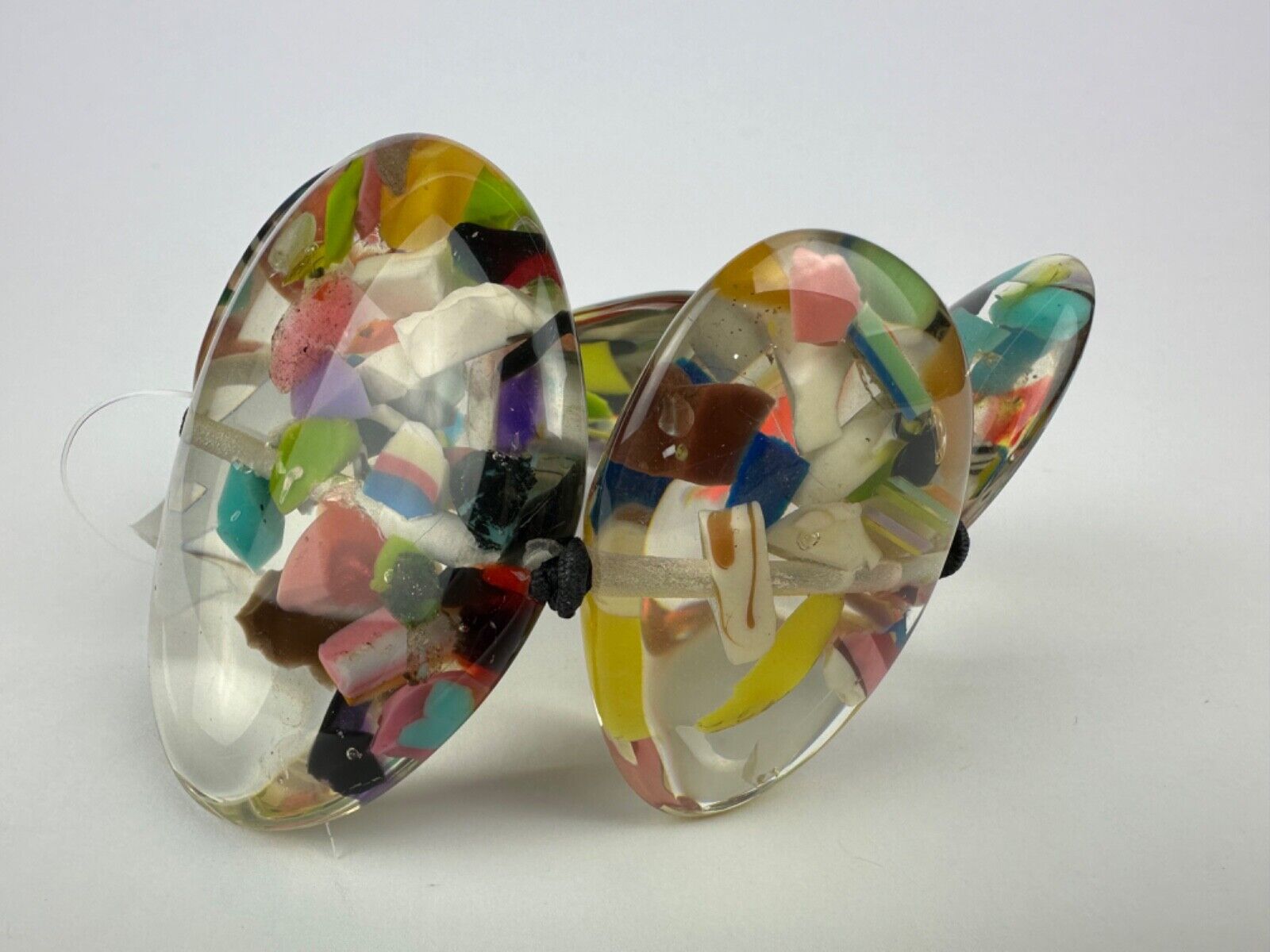 Jackie Brazil "Riverstones" Cascade Large Flat Stones On Elastic Bracelet ( B3716 )