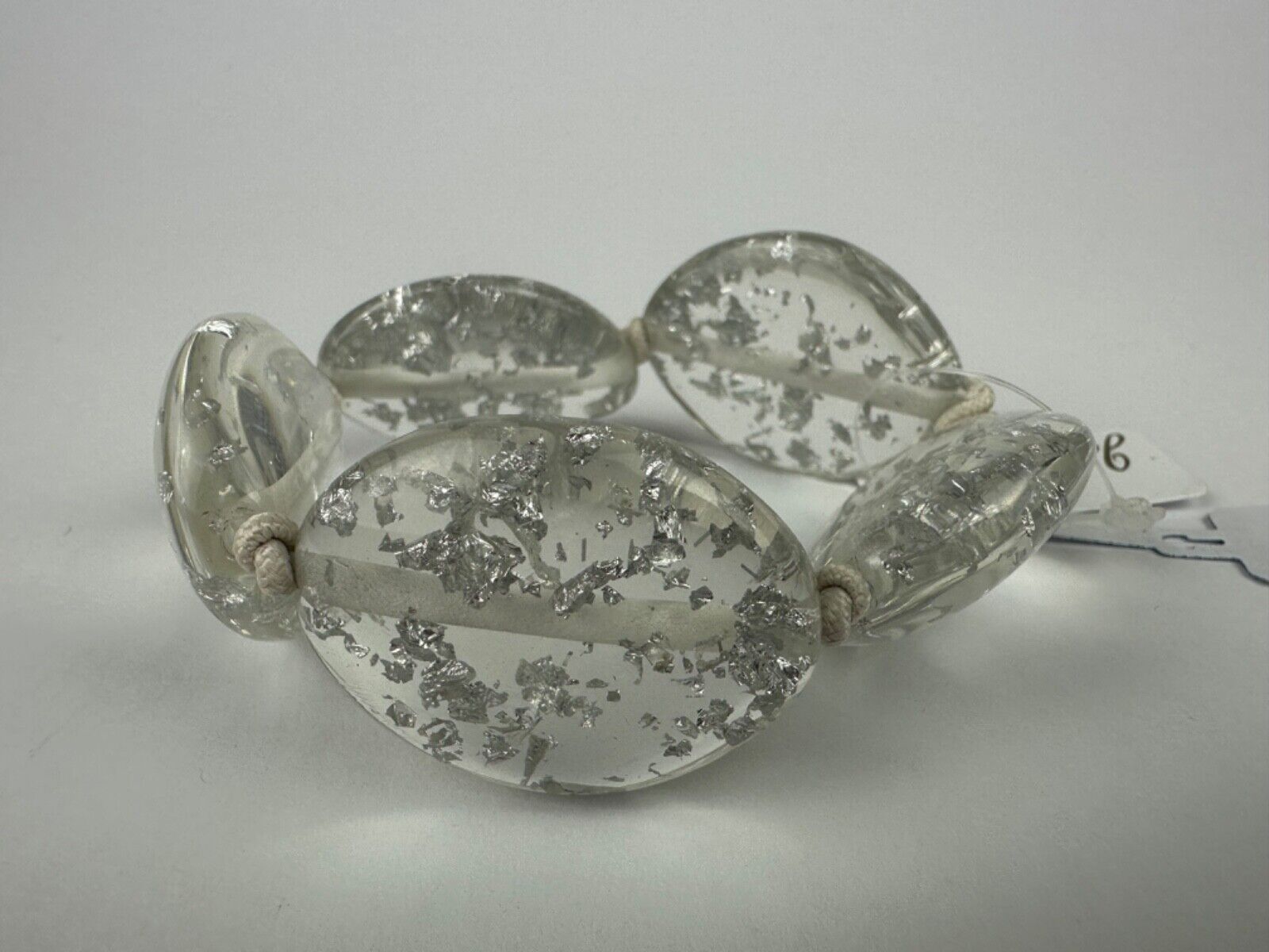 Jackie Brazil "Kathy" Silver Flakes Small Riverstones Bracelet ( B0800 )