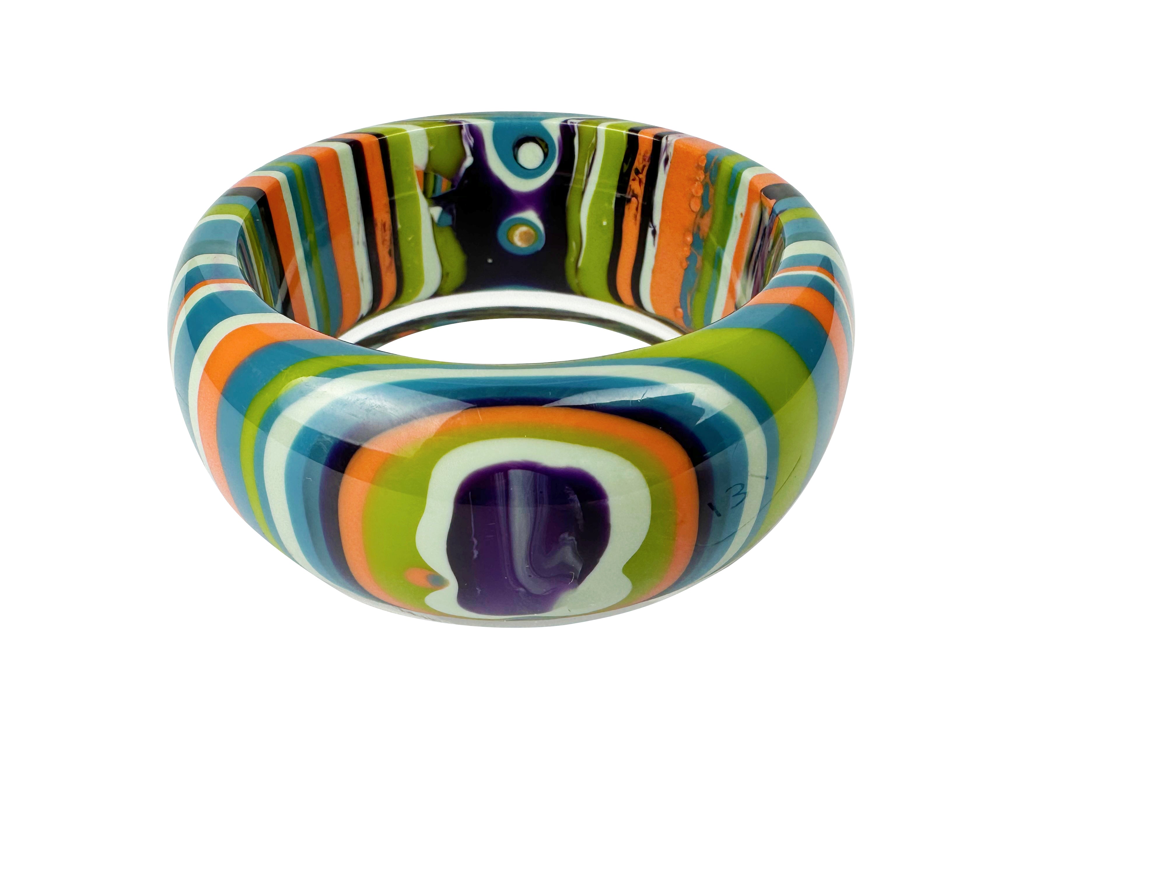 Jackie Brazil "All Sorts "Liquorice w/Cat Eye Winter Mix 3.4cm Bangle ( B2444 )