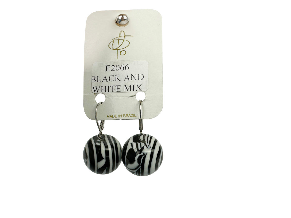 Jackie Brazil "Tiger Stripe" Liquorice Balls Resin Earrings ( E2066 )