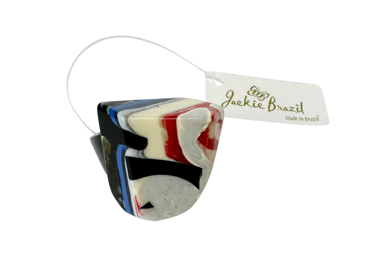 Jackie Brazil "Algeria" Liquorice Allsorts Tropicalia Mix Resin Ring ( R2884 ) UK Q / USA 8