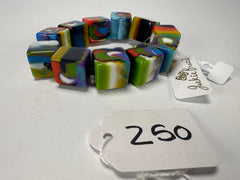 Jackie Brazil "Kandinsky" Liquorice Small Cubes Bracelet ( B0224 )