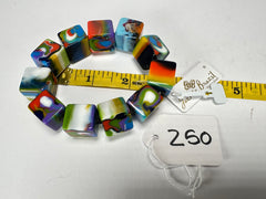 Jackie Brazil "Kandinsky" Liquorice Small Cubes Bracelet ( B0224 )