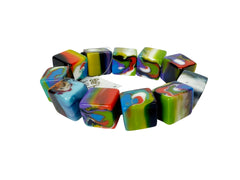 Jackie Brazil "Kandinsky" Liquorice Small Cubes Bracelet ( B0224 )