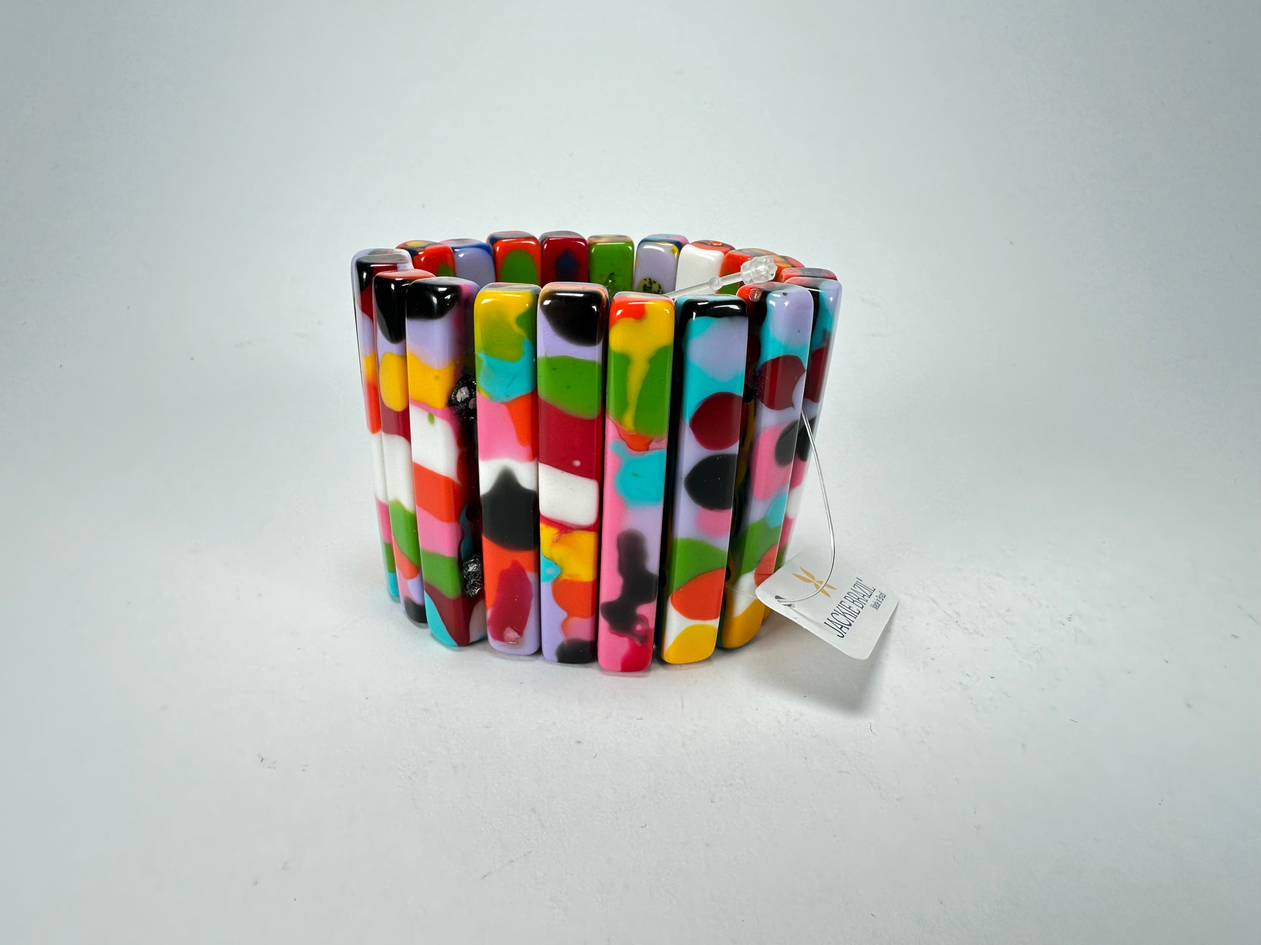 Jackie Brazil "Clarissa" Kandinsky Thin Rectangles Elasticated Bracelet ( B2335 )