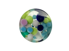 Jackie Brazil "Acrobatic" Flat Round Petite Blue Balls Spots Resin Ring ( R2536 ) Size UK O / US 7.5