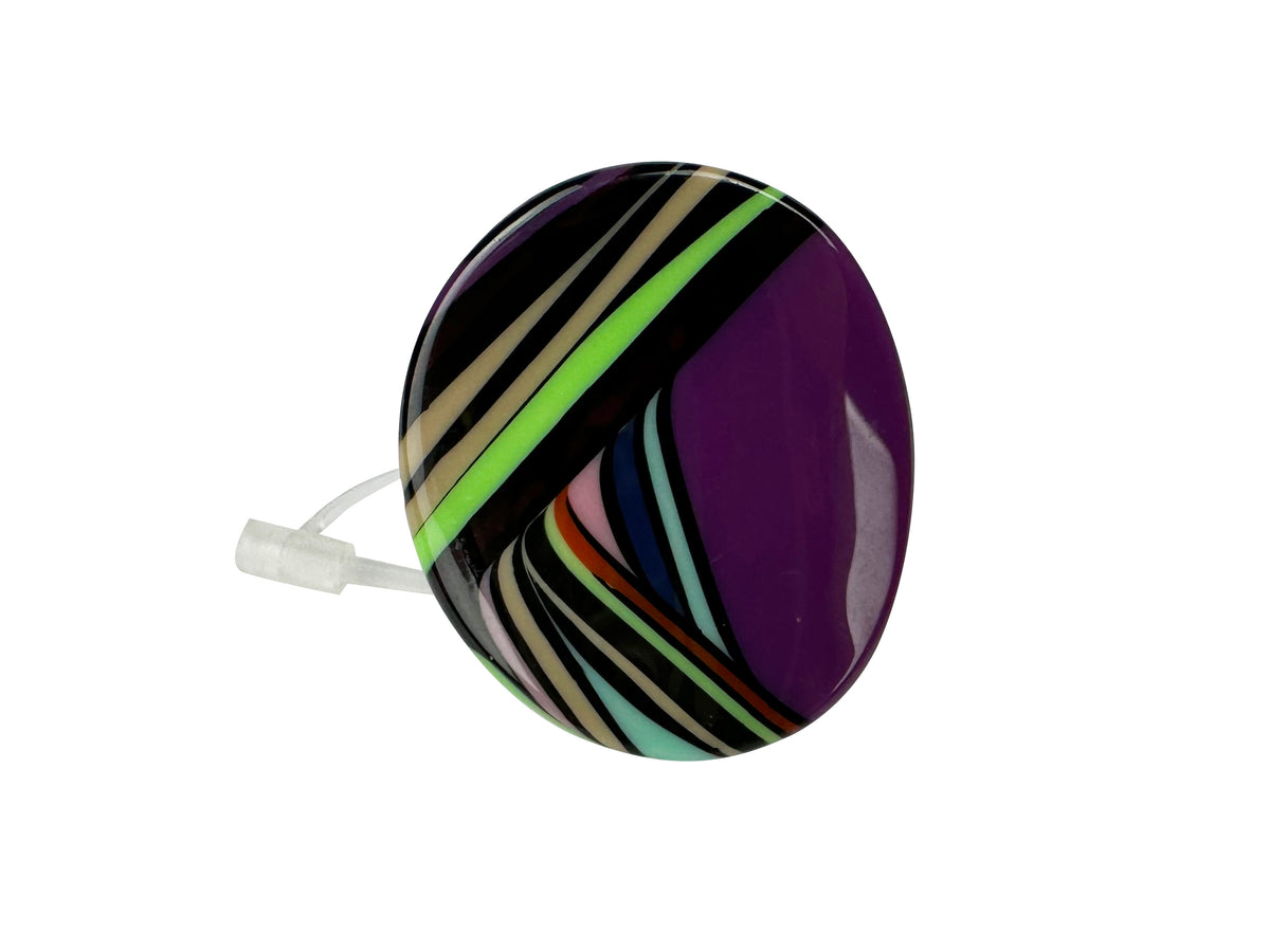 Jackie Brazil "Darning" Purple Swirls Concave Large Ring ( R3196 ) Size UK - N / US-7