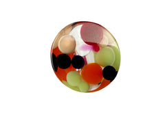 Jackie Brazil "Acrobatic" Flat Round Petite Green Balls Spots Resin Ring ( R2536 ) Size UK N / US 7