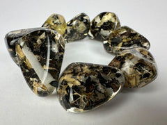 Jackie Brazil "Diamonds" Seaweed Flintstone Bone Bracelet ( B0211 )