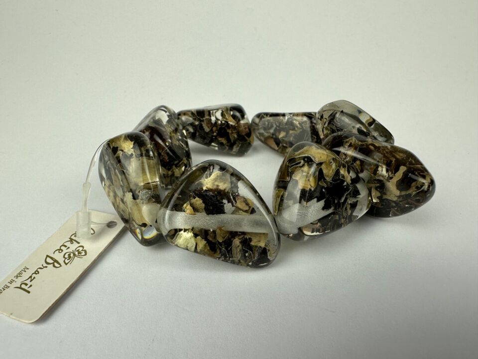 Jackie Brazil "Diamonds" Seaweed Flintstone Bone Bracelet ( B0211 )