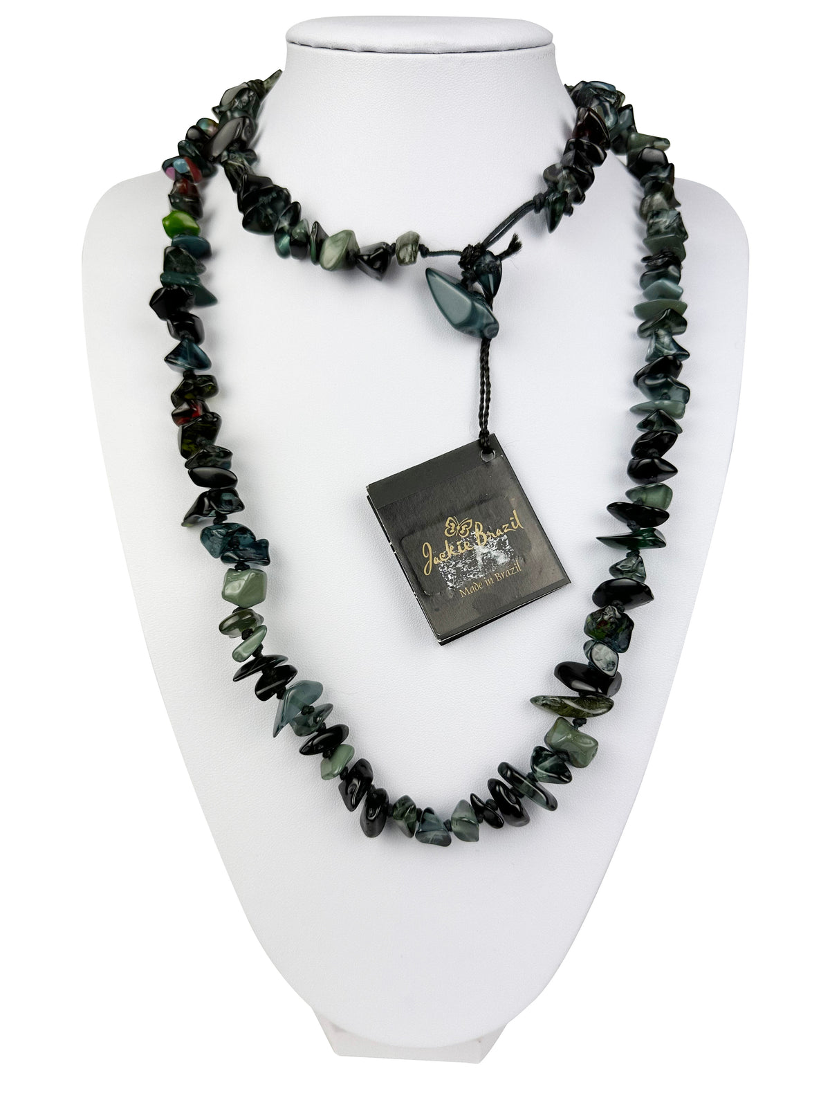 Jackie Brazil "Orient Express" 1 Strand Small Grey Mix Bead Long 110cm Necklace ( N3571 )