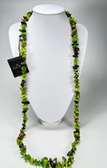 Jackie Brazil "Orient Express" 1 Strand Small Light Green Mix Bead Long 110cm Necklace ( N3571 )