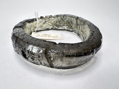 Jackie Brazil "Smoked Crystal" Charcoal Donut Solid Round 3.4cm Bangle ( B2876 )