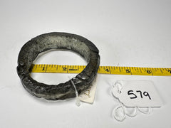 Jackie Brazil "Smoked Crystal" Charcoal Donut Solid Round 3.4cm Bangle ( B2876 )