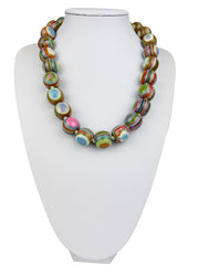 Jackie Brazil "Cat Eyes" Mix Colours Liquorice Balls Resin Necklace 50cm ( N0894 )