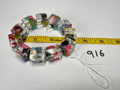 Jackie Brazil "Cascade" Liquorice Small Cubes Bracelet ( B0224 )