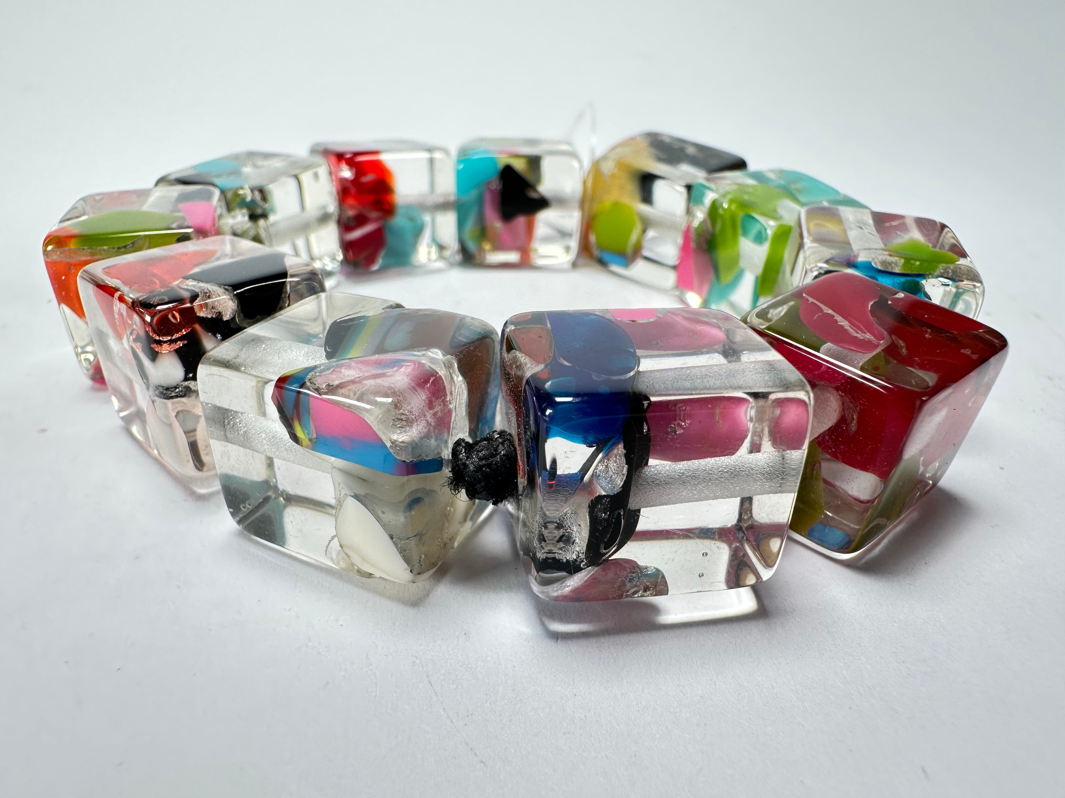 Jackie Brazil "Cascade" Liquorice Small Cubes Bracelet ( B0224 )