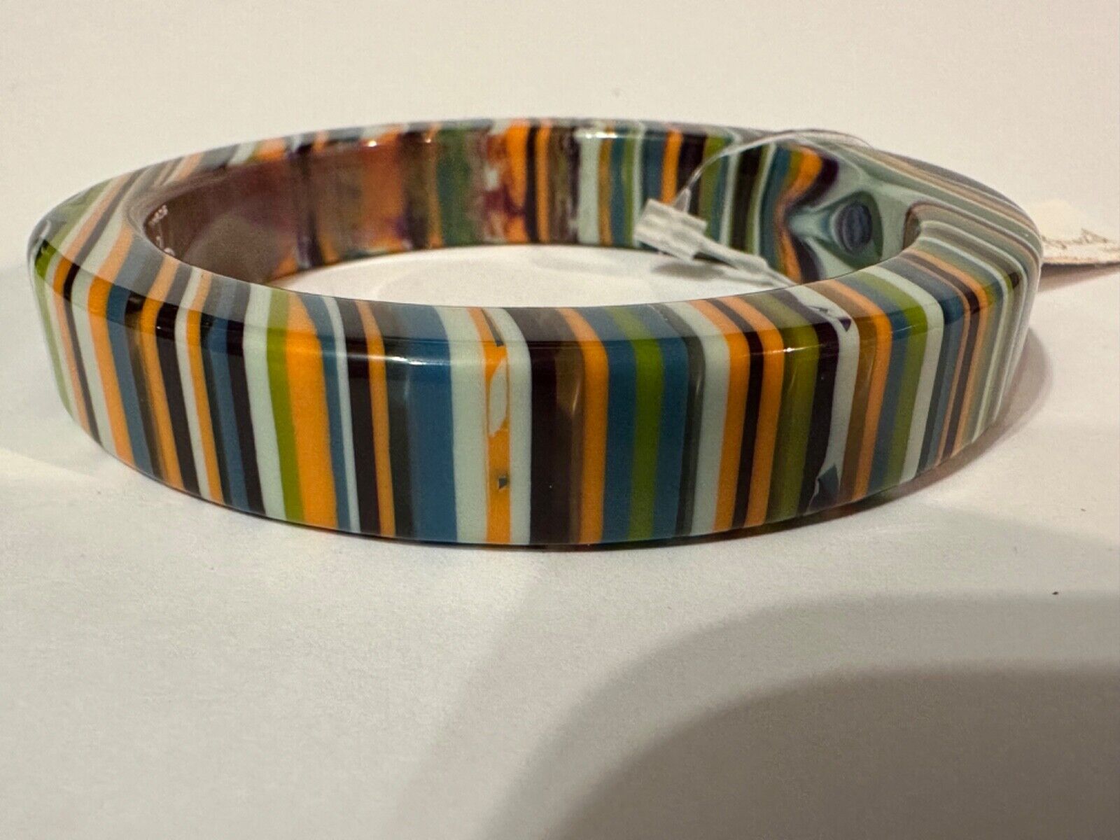 Jackie Brazil "Cat Eye" Liquorice Allsorts with Cat Eye Winter Colour 1.3cm Resin Bangle ( B1034 )