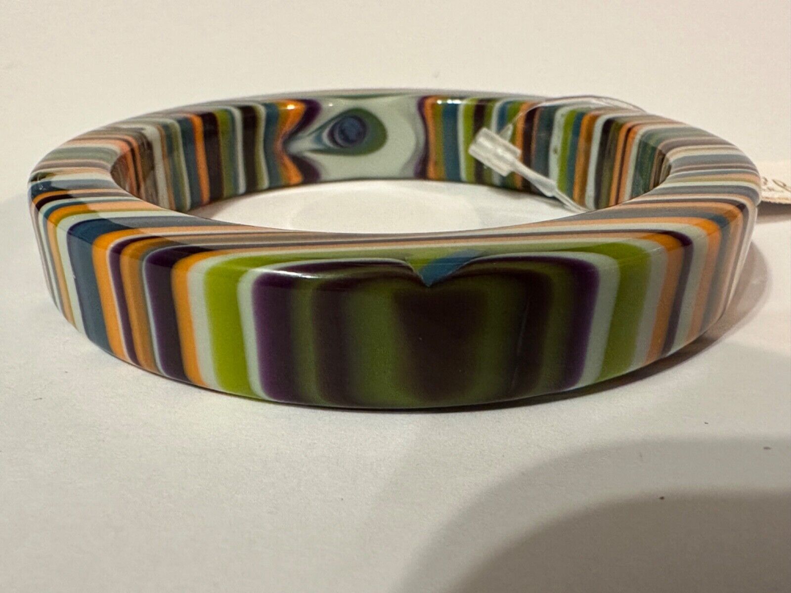 Jackie Brazil "Cat Eye" Liquorice Allsorts with Cat Eye Winter Colour 1.3cm Resin Bangle ( B1034 )