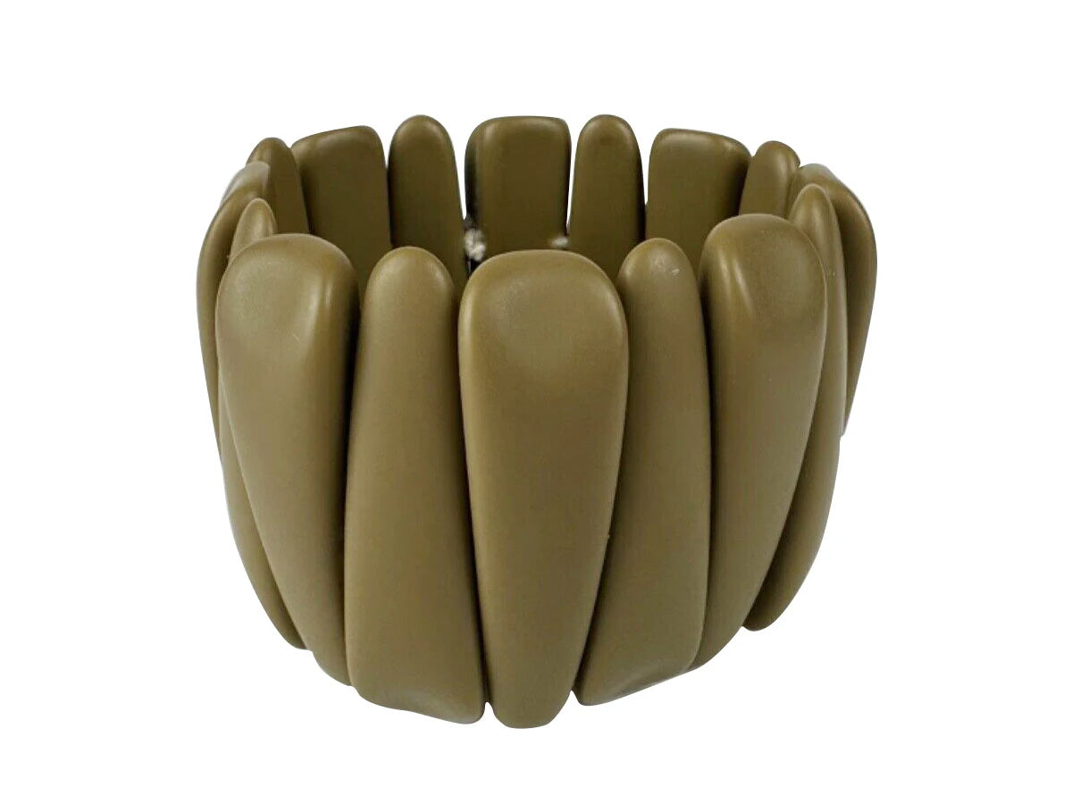 Jackie Brazil "Tulip" Brown Matte Elasticated Bracelet ( B0026 )